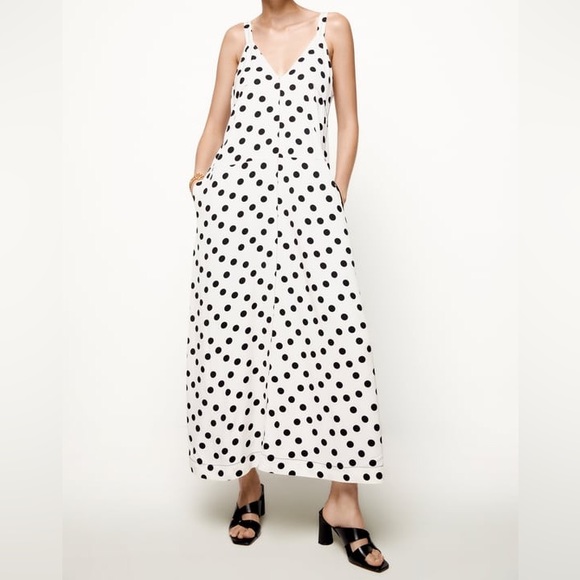 ZARA STUDIO POLKA DOT SLIP MAXI DRESS - Picture 2 of 16
